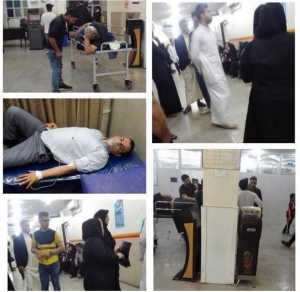 تدفق مئات المواطنين الى المستشفيات بسبب الامطار الاسيدية السامّة في الأحواز