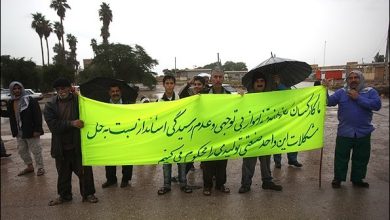عمال أحوازيون يتظاهرون لعدم دفع رواتبهم منذ 33 شهرأ