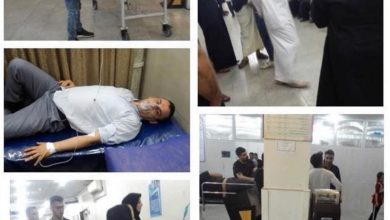 تدفق مئات المواطنين الى المستشفيات بسبب الامطار الاسيدية السامّة في الأحواز