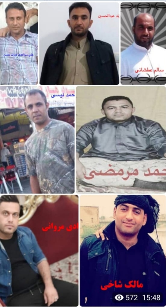 الحكم بالسجن لمدة 11 عامأ و التبعيد الى خارج الأحواز ضد 8 سجناء أحوازيين