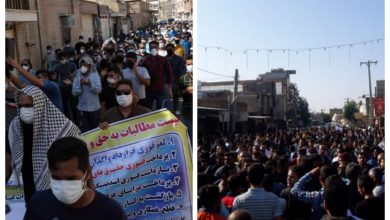 احتجاجات مستمرة لعمال شركة قصب السكر و عمال البلديات و الموانئ في الأحواز بسبب عدم دفع رواتبهم المتأخرة